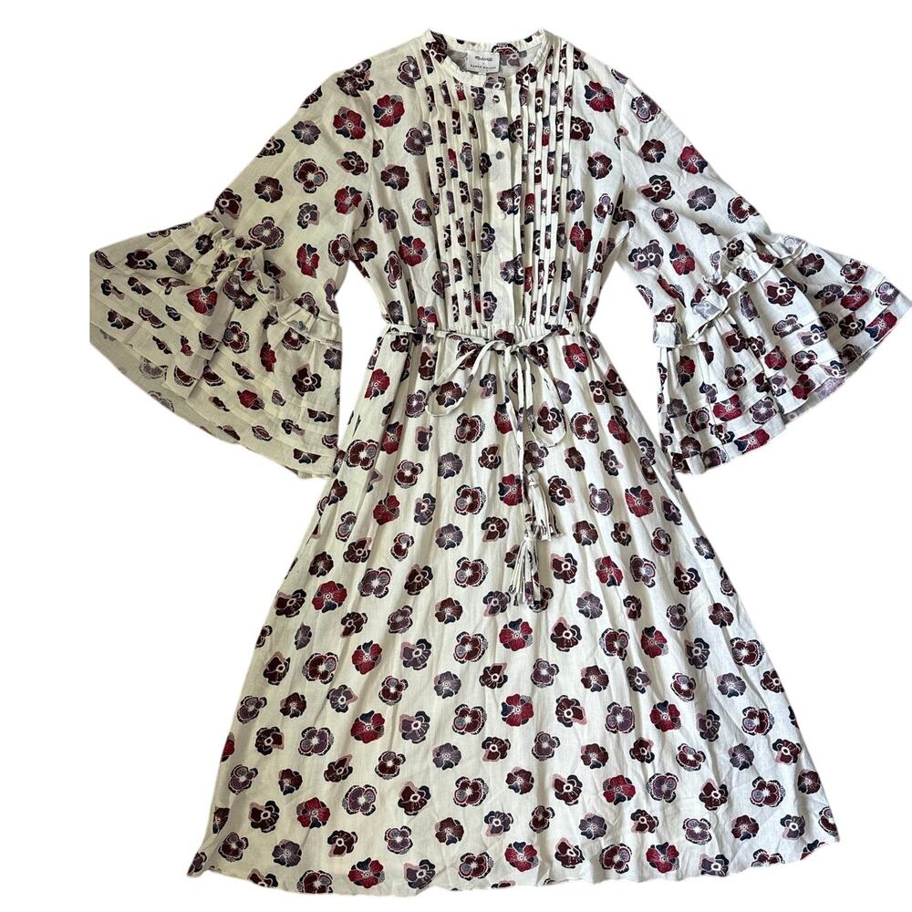 Madewell x Karen Walker Fantasia Floral Pleated Midi Dress Size 4 - Picture 4 of 11